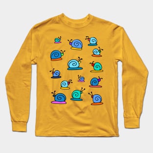 Colorful and Cute Snail Pattern Long Sleeve T-Shirt